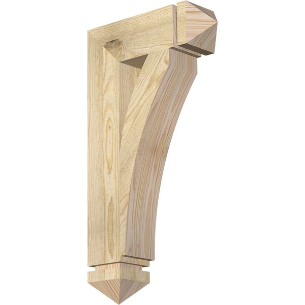 Ekena Millwork Thorton Arts & Crafts Rough Sawn Bracket, Douglas Fir, 4"W x 14"D x 26"H BKT04X14X26THR03RDF - main